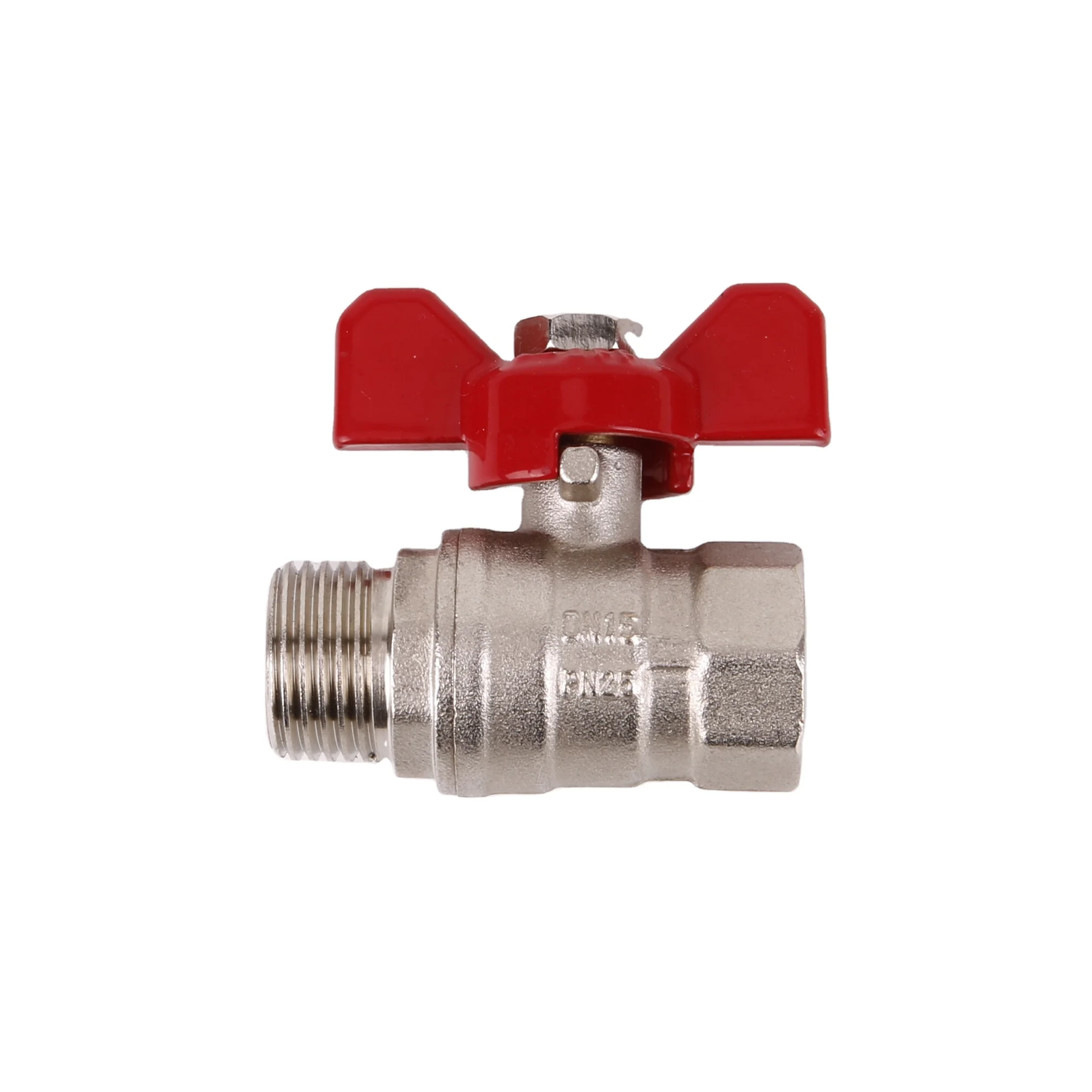 High Quality Male and Female Brass Ball Balve With Butterfly Handle for Gas