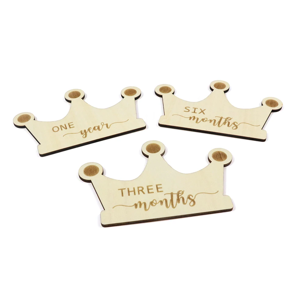 
Wooden Baby Milestone Disc, baby footprint Laser Cut Milestone Cards 