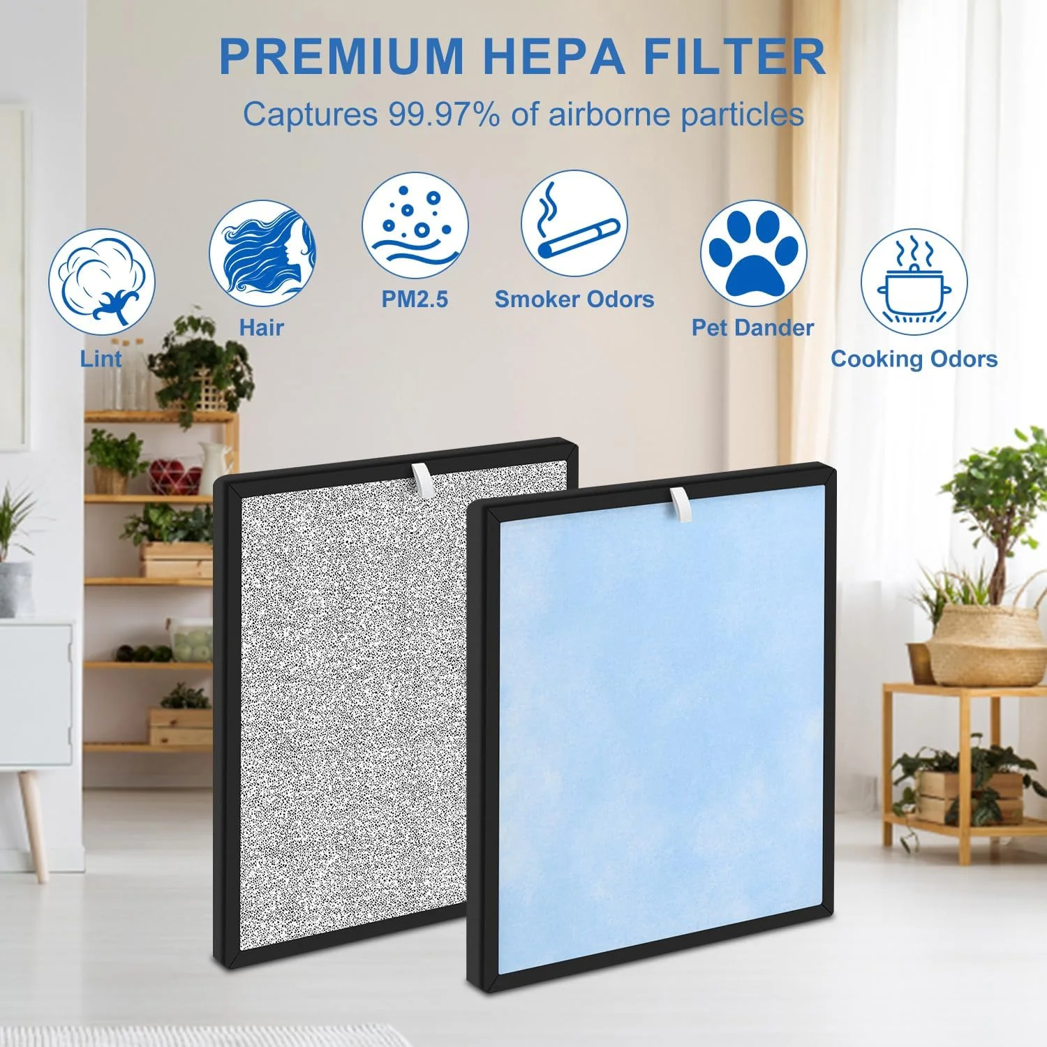 Фильтр для замены HSP001 совместимый с HATHASPACE Smart очиститель воздуха 4-ступенчатая фильтрация тонкого предварительного фильтра 2 упаковки
