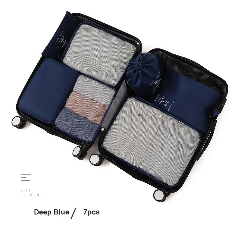 7PCS Travel Organizer Bag Set Outdoor Twill Luxury Fabric Travel Organizer Bag Set