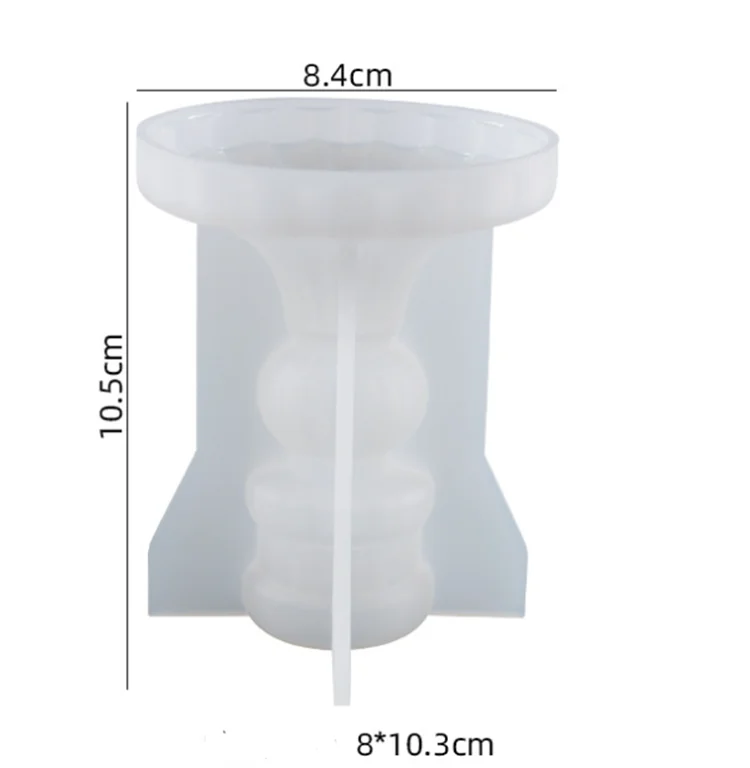 Y4946  Epoxy Resin Silicone Cylinder Stripe Candle Holder Mold