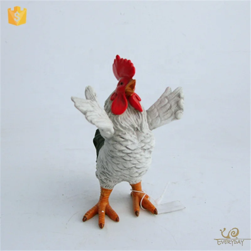 ED11382B Good Quality Wholesales Kawaii Handcraft Resin Animal Chicken resin Statues Garden Desktop Decoration Rooster Figurine