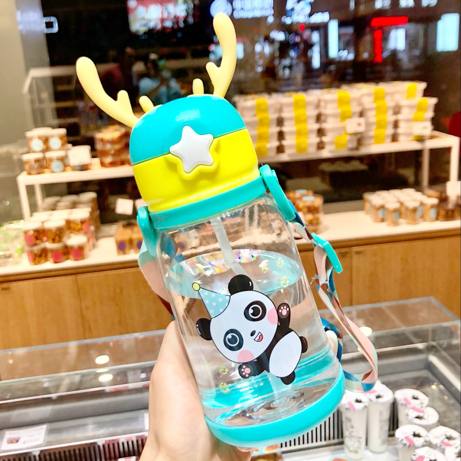 BPA Free Steel Water Bottle Cute Cartoon Kids Strap Cup Convenient Sport Style for Kindergarten and Primary School Students
