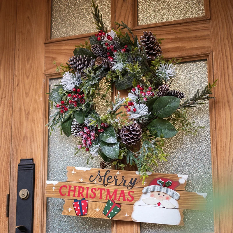 Christmas decoration Rattan pine Rattan red berries Christmas wreath