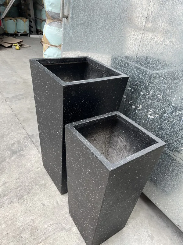 Handmade Sets of Taper Shape Cement Flower Pot with Original Green OEM Customized Europe Style POT Floor Color Plant