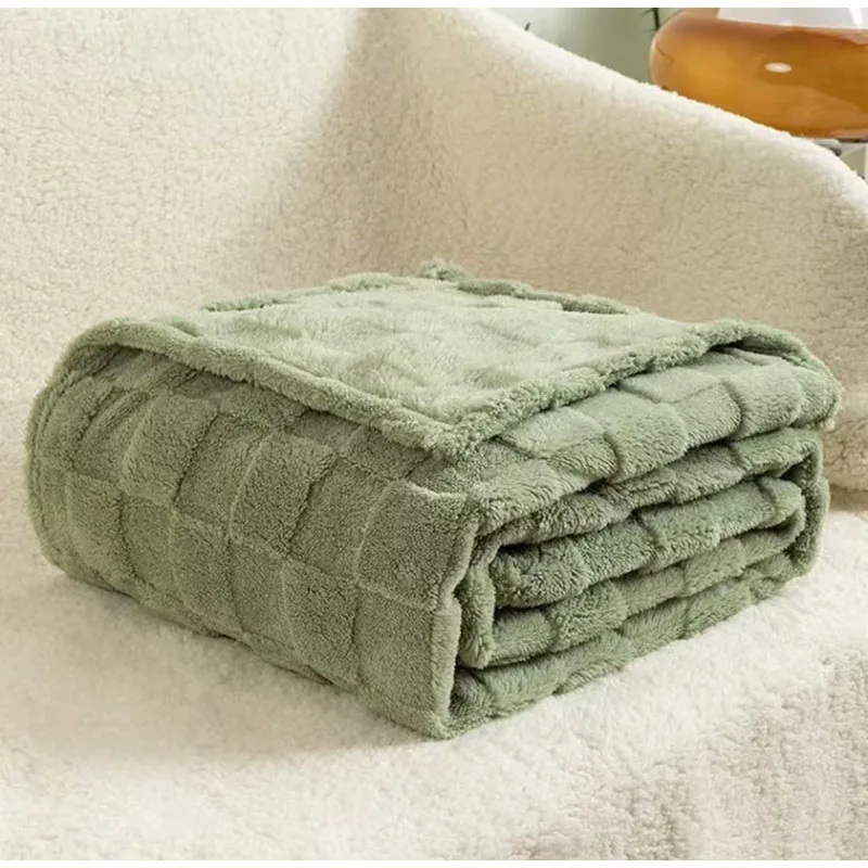 2024 Latest Model Polyester Fiber Blanket Modern Simple Style Pure Color Blanket
