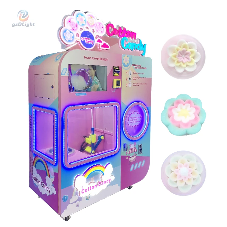 Mg330 Cotton Candy Vending Machine Remote Control On/off Electric Commercial Use Coin And Bill Operated Airport Vending Machine