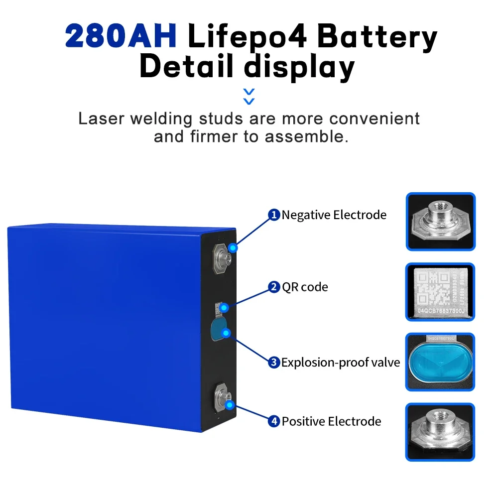 2023 New Product Prismatic Cell Energy Storage Battery 6000 Cycle 3.2v 280ah 300ah Lithium Ion Battery Lifepo4 Akku 24v 300ah