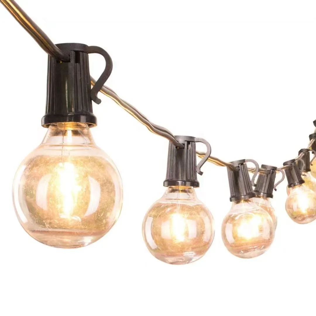Amazon Sale Plastic LED Bulbs 18ft 25ft 50ft  G40 WW High Brightness outdoor patio lights for christmas led string light
