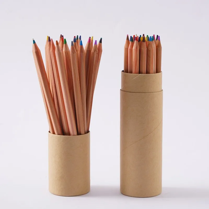 Small Order Accept 12/24/48 Different Color Cedar Wood Custom Colored Drawing Pencil set for School Kids Office High Grade Lead