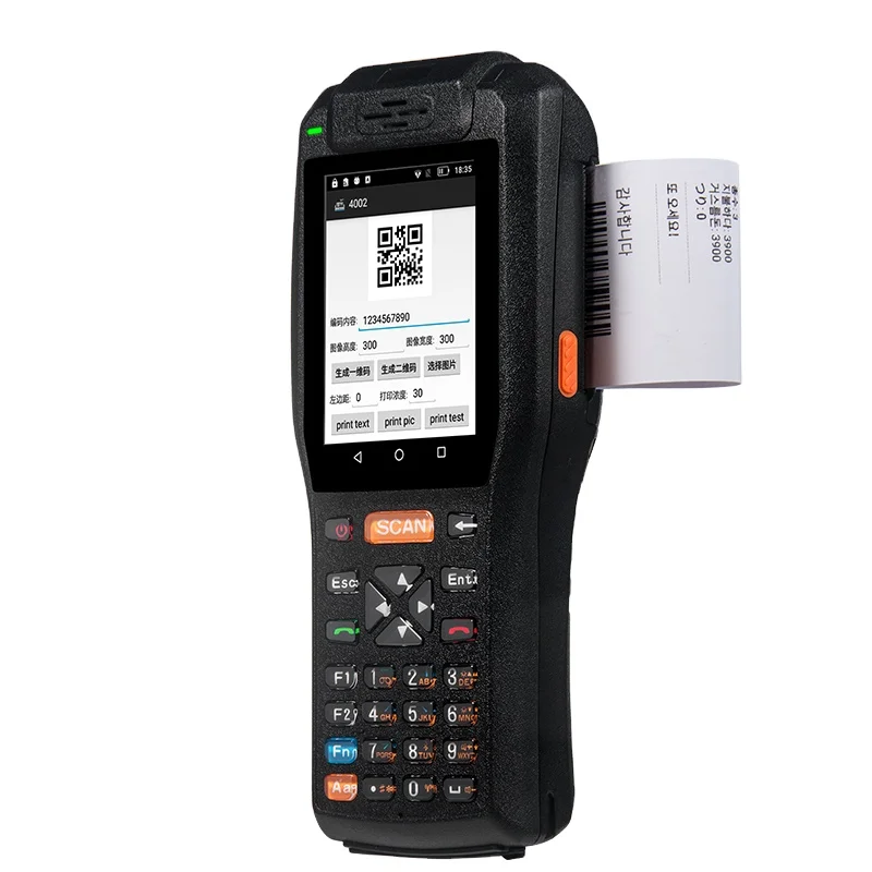 QS PDA3505 4G Wi-Fi Android Mobile Handheld Terminal with Printer and Scanner Rugged Industrial PDA