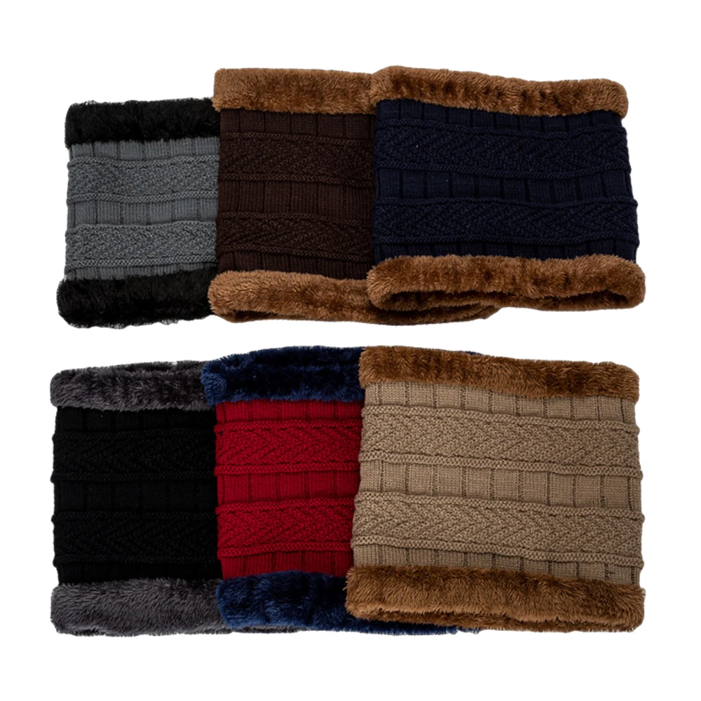 Custom Logo Mens Womens Winter Beanie Hat Scarf Set Warm Knit Hat Thick Fleece Lined Winter Cap Warmer Neck for Outdoor Sports