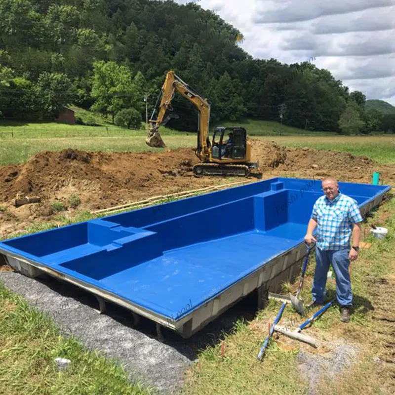 luxury villa hotel extra large 15m fiberglass pool inground high-end relax custom design spa swimming pool outdoor