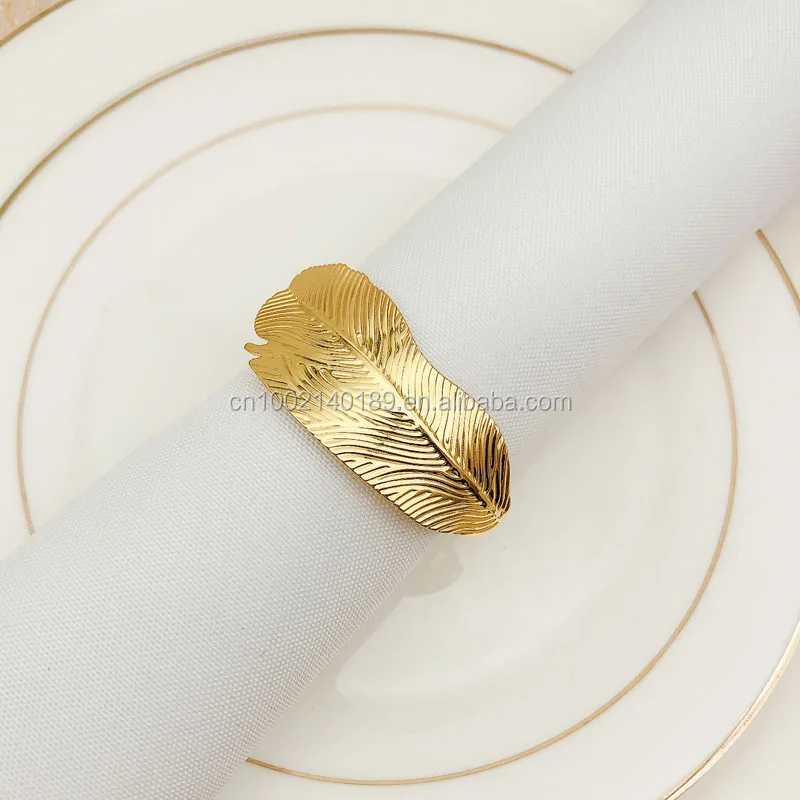 Wholesale Cheap Leaf Napkin Rings Gold Round Maple Leaf Napkin Ring Holder Wedding Napkin Rings HWL23