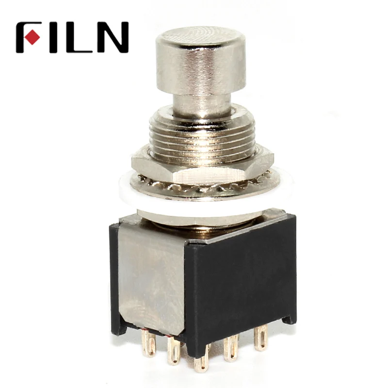 FILN Yueqing черный корпус 3PDT контактный печатная плата маленькие гитарные эффекты втулка переключатель Педальный ножной переключатель