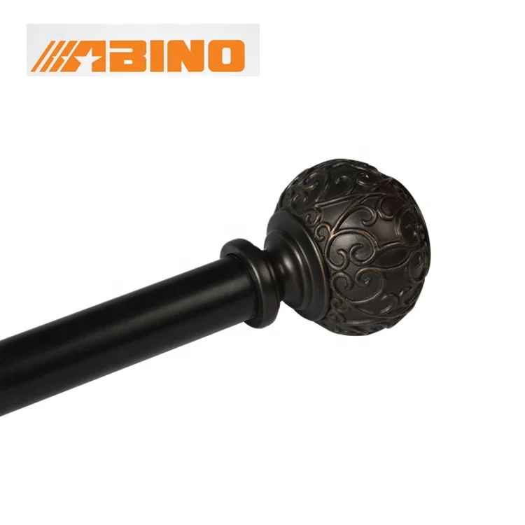 Dongguan Flower Finials Curtain Hardware Modern Design Drapery Rod Steel Resin PVC Aluminum Office Home Windows Custom Length