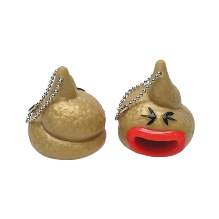 TPR Tongue Out Poop Toy Creative Key-chain Prank Poop Toy Key-chain Extrusion Tongue Tricky Toys