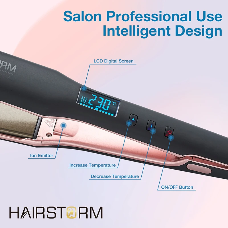 Титановые плоские утюги розового цвета с логотипом под заказ набор выпрямителей фирменной этикеткой быстрый нагрев регулируемая температура