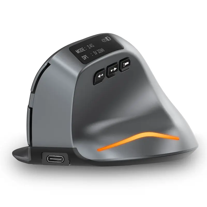 Высококачественная эргономичная беспроводная Вертикальная Бесшумная мышь ZELOTES F-26C Регулируемая DPI RGB лампа 2,4G