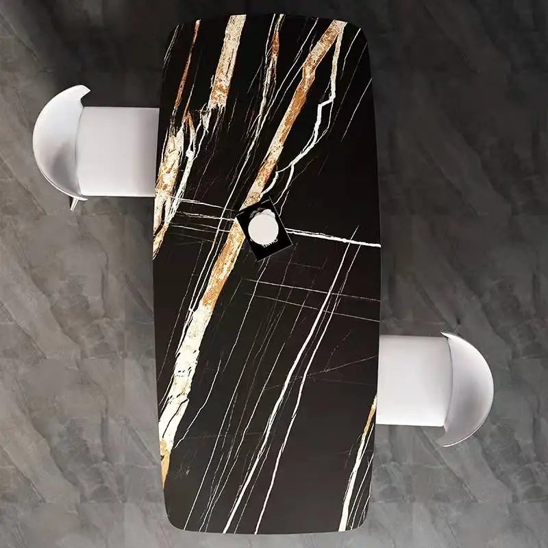 dining table and chair set for 6 comedor 6 sill white marble table top modern marble gold dining table