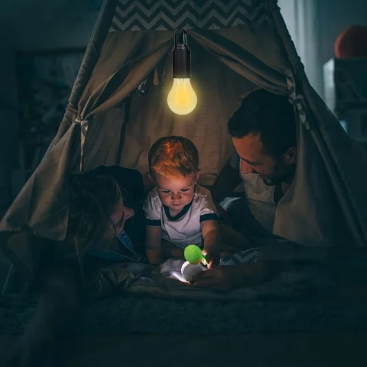 Camping Lantern with 3 Lighting Modes Hanging Tent Light Bulbs with Clip Hook for Camping