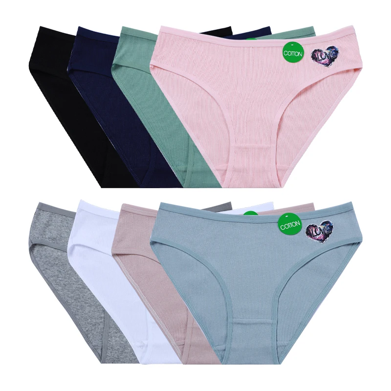 UOKIN A5936 Exquisite workmanship Women Underwear Panties Ladies Solid Color Threaded Cotton Underwear