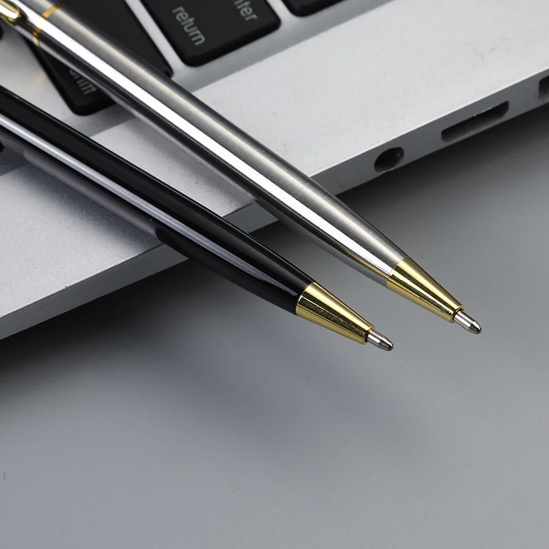 2024 China factory outlets metal ball pen fancy custom logo slim ball pen metal white black twist pen for hotel wedding