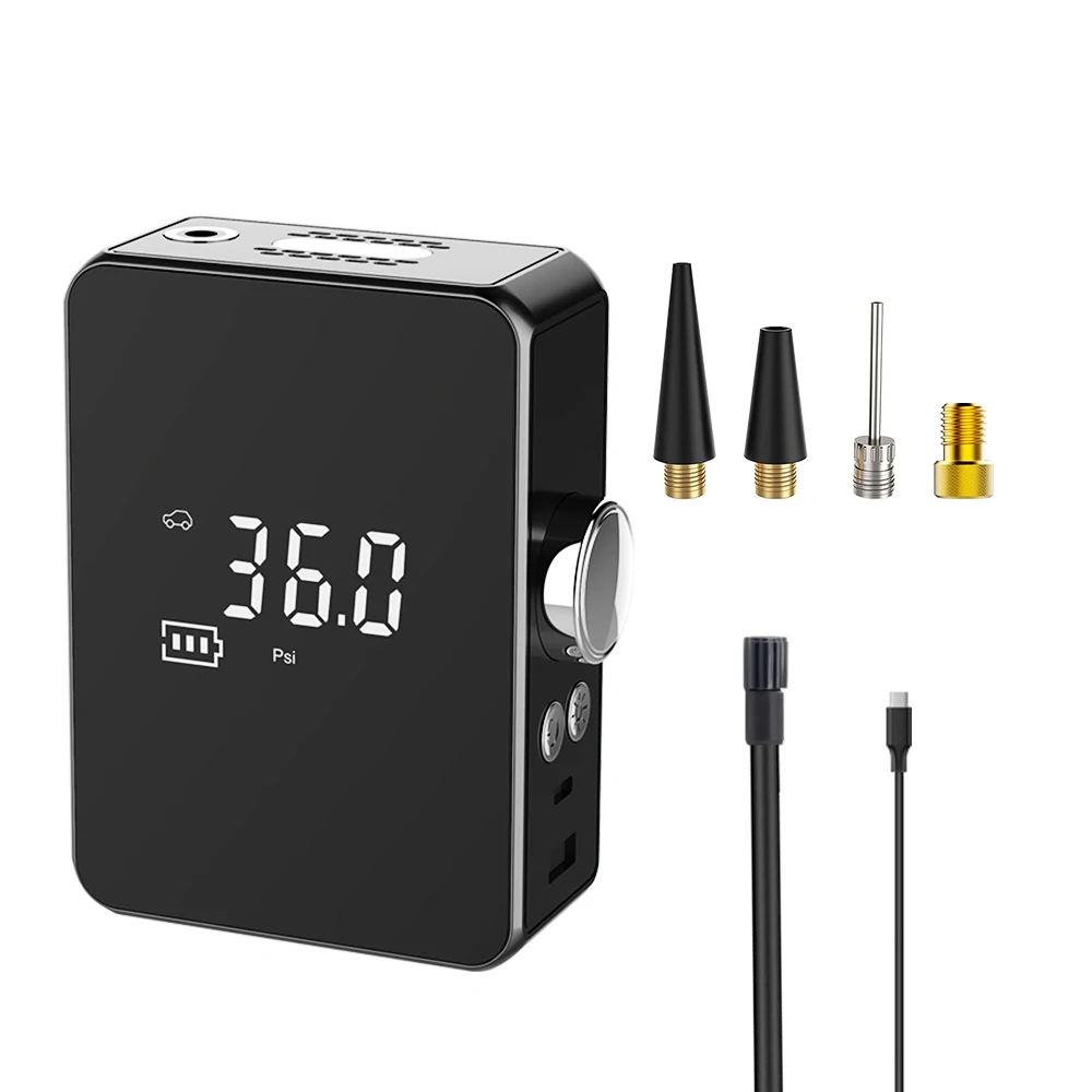 Wireless Digital display mini portable battery cordless car air pump compressor tire tyre inflators rechargeable bicycle