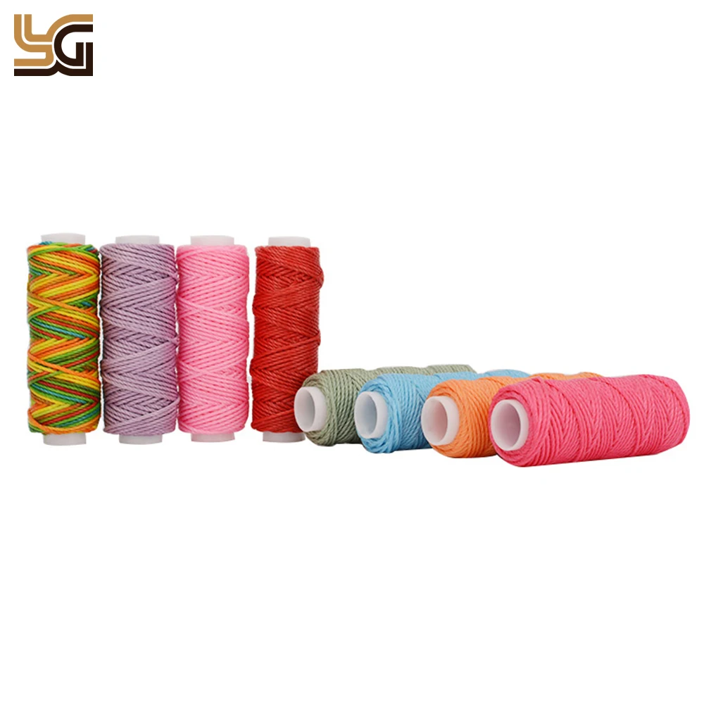 Hot Sell 0.65mm Waxed Cords Polyester Leather Sewing Thread Waxed Strings for Macrame