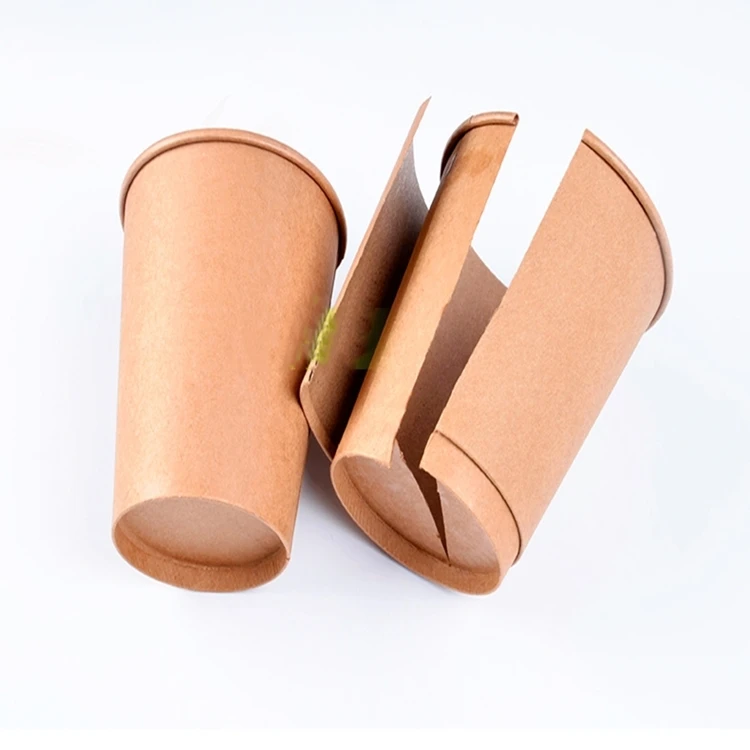 Eco-friendly custom double wall paper coffee cup disposable hot drink paper cups with lid