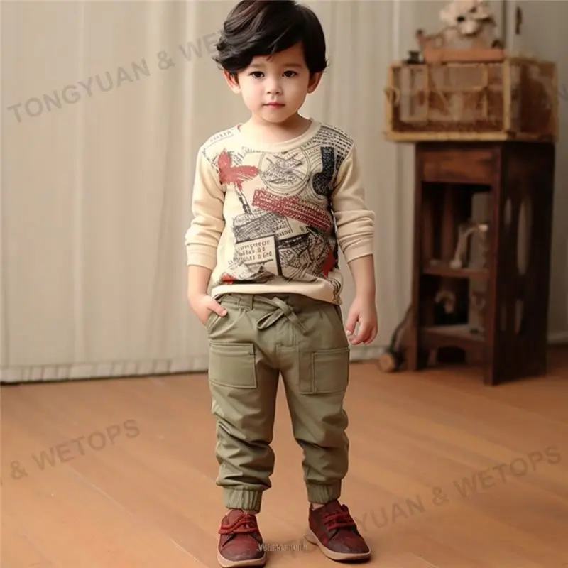 Wholesale Casual Kids Boy Clothing Children Cotton Pants Kids Trouser