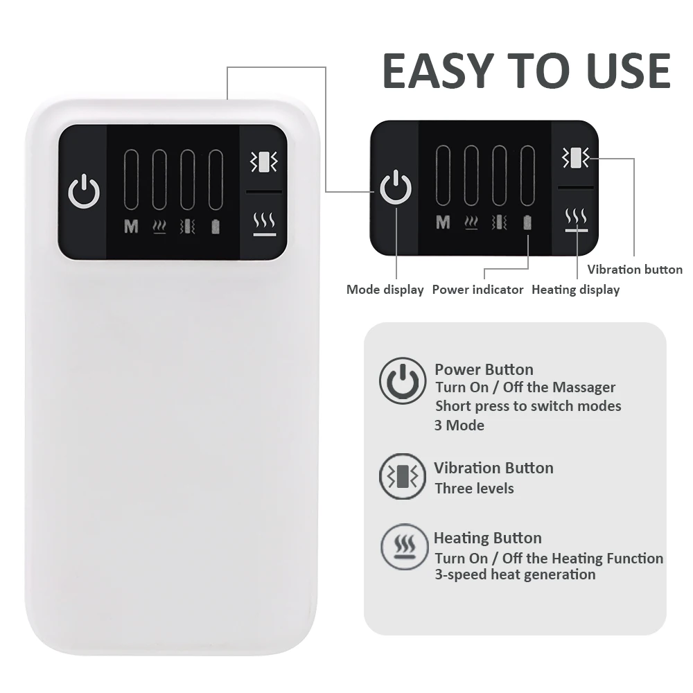 Thigh Cordless Portable Heating Relief Thermal Electric Leg Knee Pain Massager Machine Heat And Vibration Devices With Heat