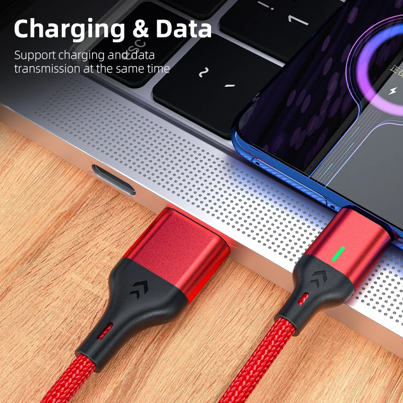 On Stock high quality usb 3 in 1 charger cable magnetic phone charging cord data line 3A quick charging cable magnet type