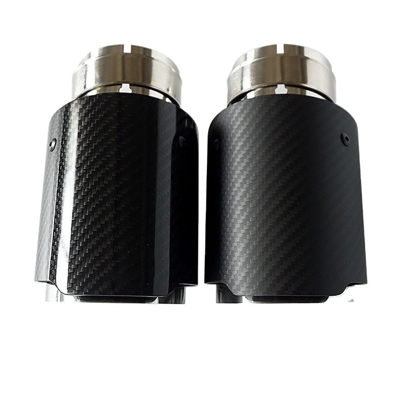 Outlet 89mm 101mm 114mm Universal Straight Edge AK Carbon Fiber Exhaust Muffler Tip