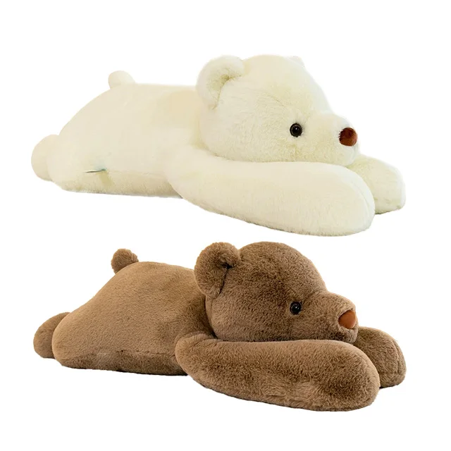Weighted Lying Smile Bear Plush Pillow Bedtime Comfort Hugging Charming Large Teddy Bear Stuffed Animal Plush Toy