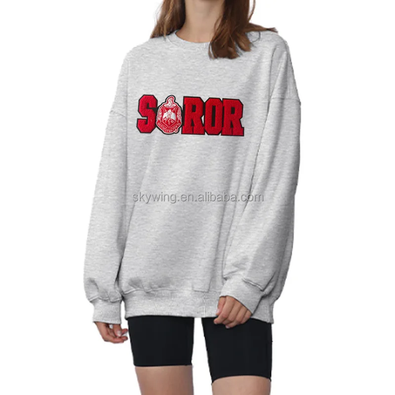 Large Embroidered Letters SOROR Pink and Green AKA Delta 1913 Sorority SGRHO Soror Chenille Iron on Patch for Pretty Hoodie