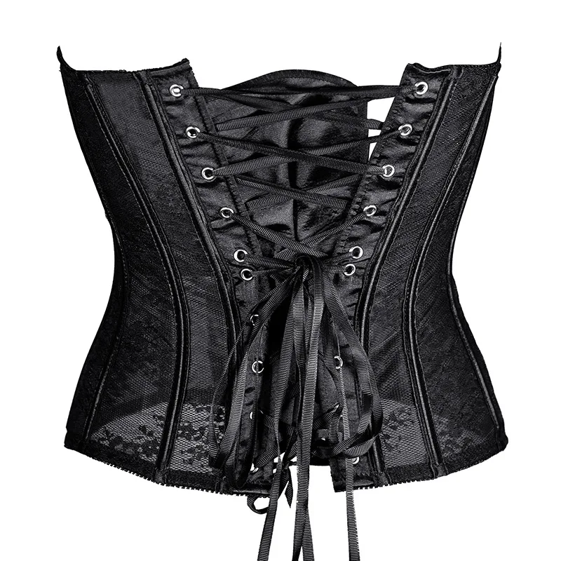 See Through Corset Women Waist Trainer Cincher Girdles Sexy White Mesh Corset