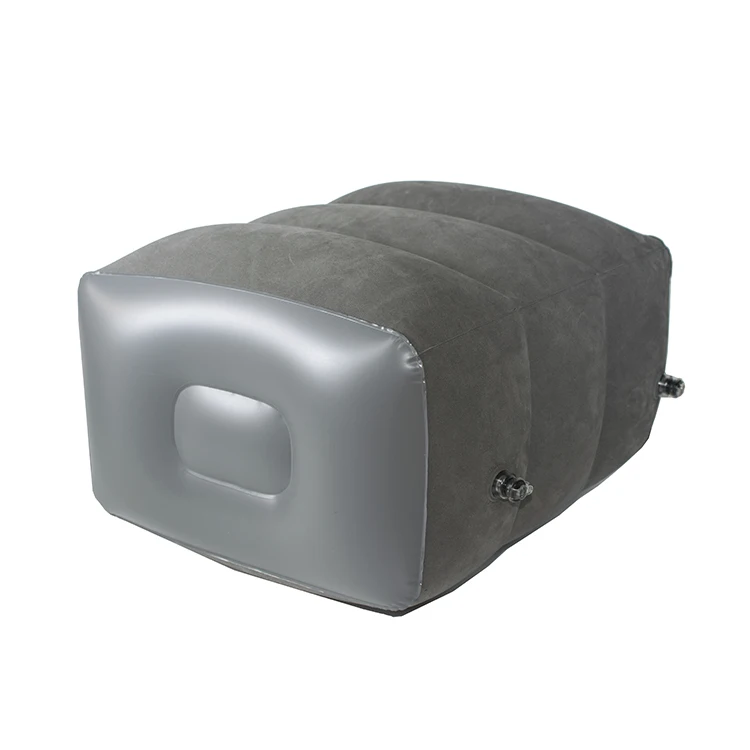 PVC flocking Height Adjustable inflated footrest cushion Office Home Airplane footrest