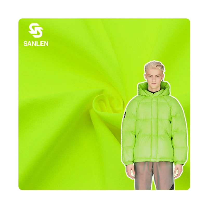 Ripstop 1mm Fluorescent Woven Jacquard Trousers Pants Padded Jacket Coat Fabric 100 Polyester Waterproof Outdoor