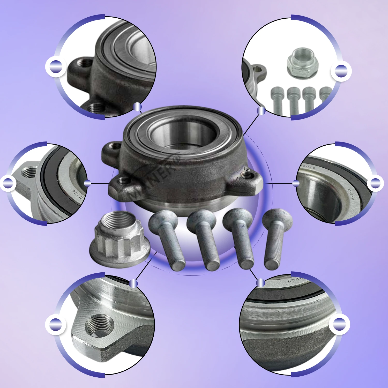 MANER  Wheel Hub Bearing Kit For Audi Q7 VW Porsche Cayenne Wheel Hub 7P0498287