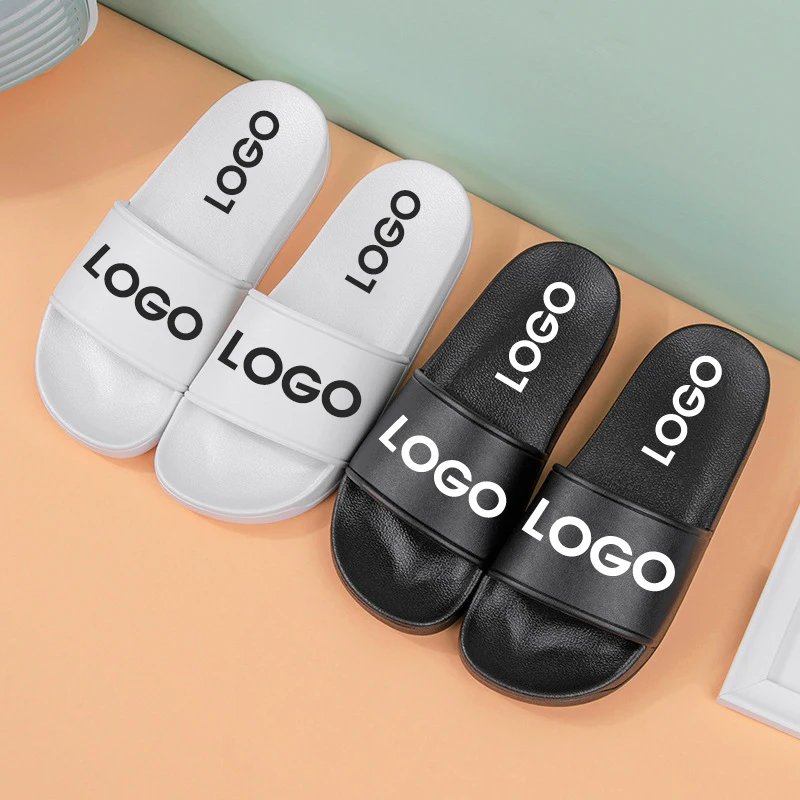 OEM Custom Black Slides Footwear Sandal PVC,Custom Logo Slippers Men Plain Blank Slide Sandal,Slippers Custom Logo Slide Sandal