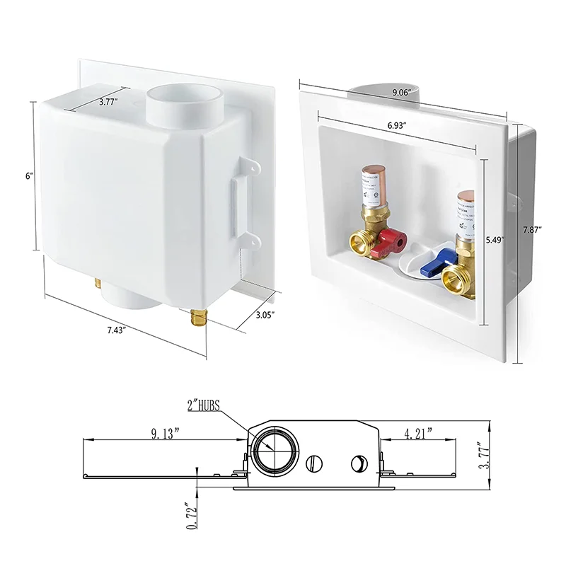 Universal Ice Maker Box,1/2-Inch Pe-A Expansion Inlet Connection with Installed Ball Valve (Expansion Pex with SS Arrestor)