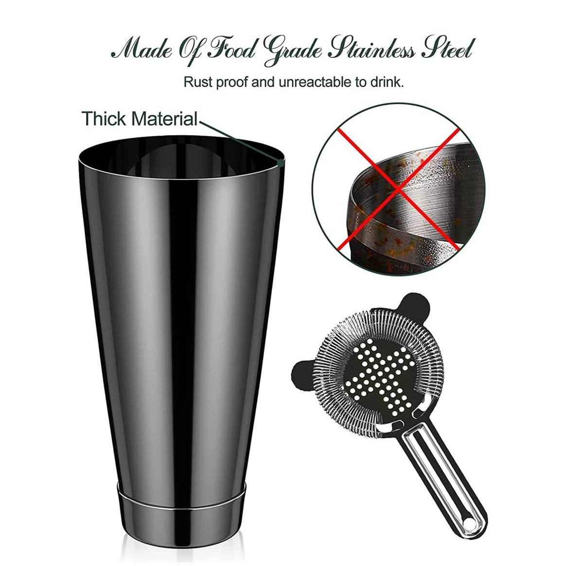 Wuyi Camol Factory 11 Pieces Mixology Bartender Kit Stainless Steel Barware Bar Tools Boston Shaker Cocktail Shaker Set