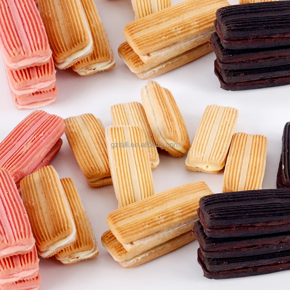 Wholesale Private Label Sweet Sandwich Biscuits Soft Coffee Cheese Corn Cocoa Lemon Halal Vanilla Cookies