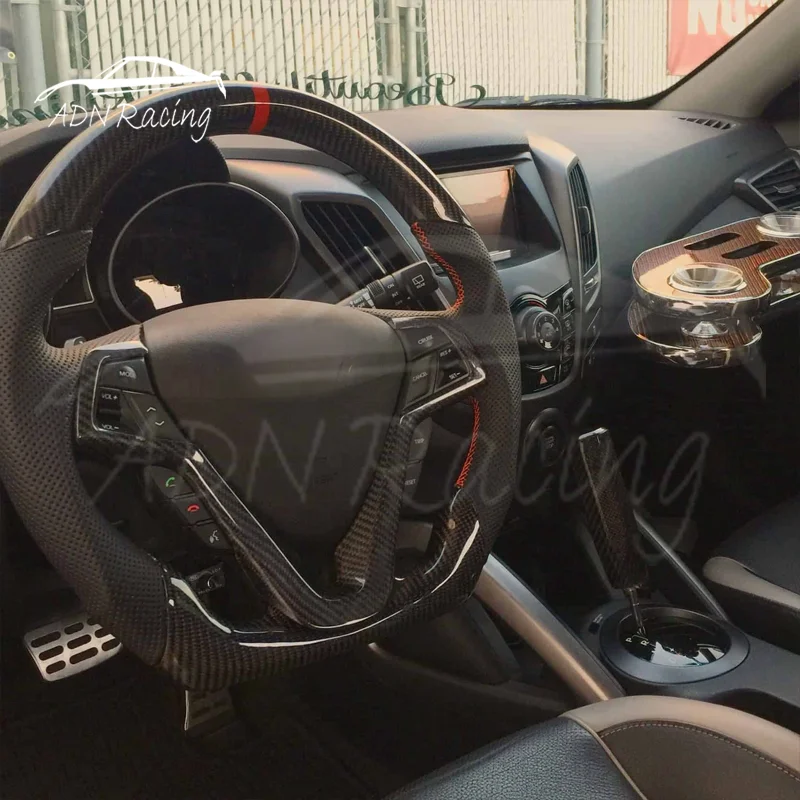 Carbon Fiber Sports Steering Wheel For HYUNDAI Veloster Turbo 2012-2017