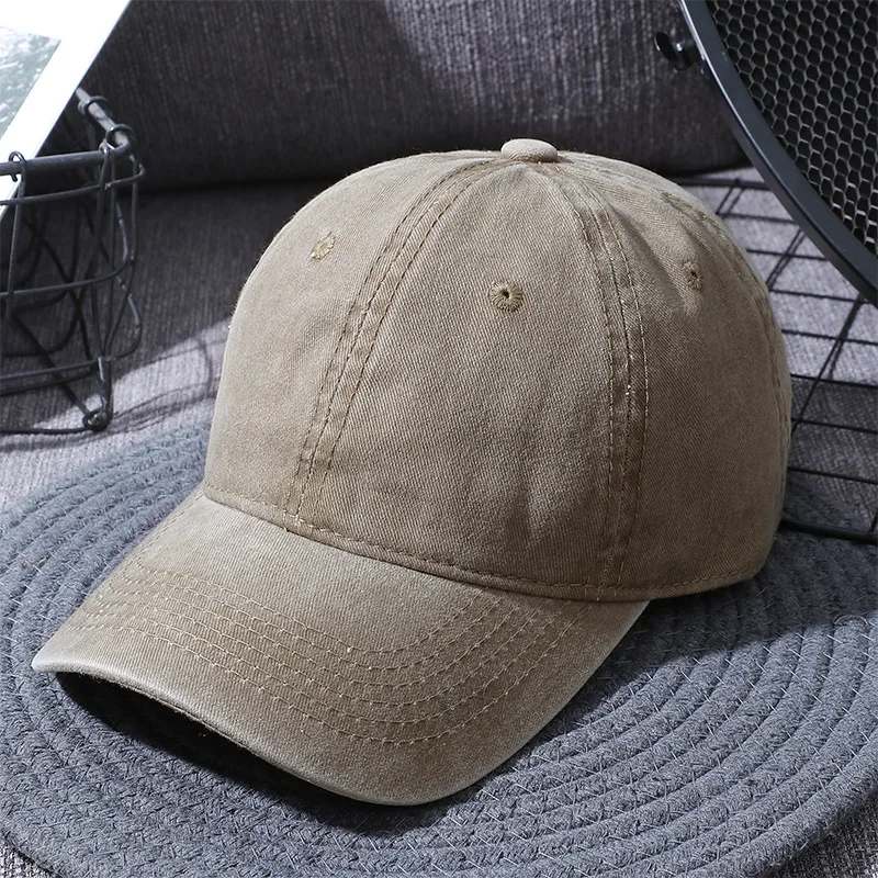 Spot Wholesale Women Peaked Cap Men Blank Washed Cap Blank Solid Color Retro Dad Hat