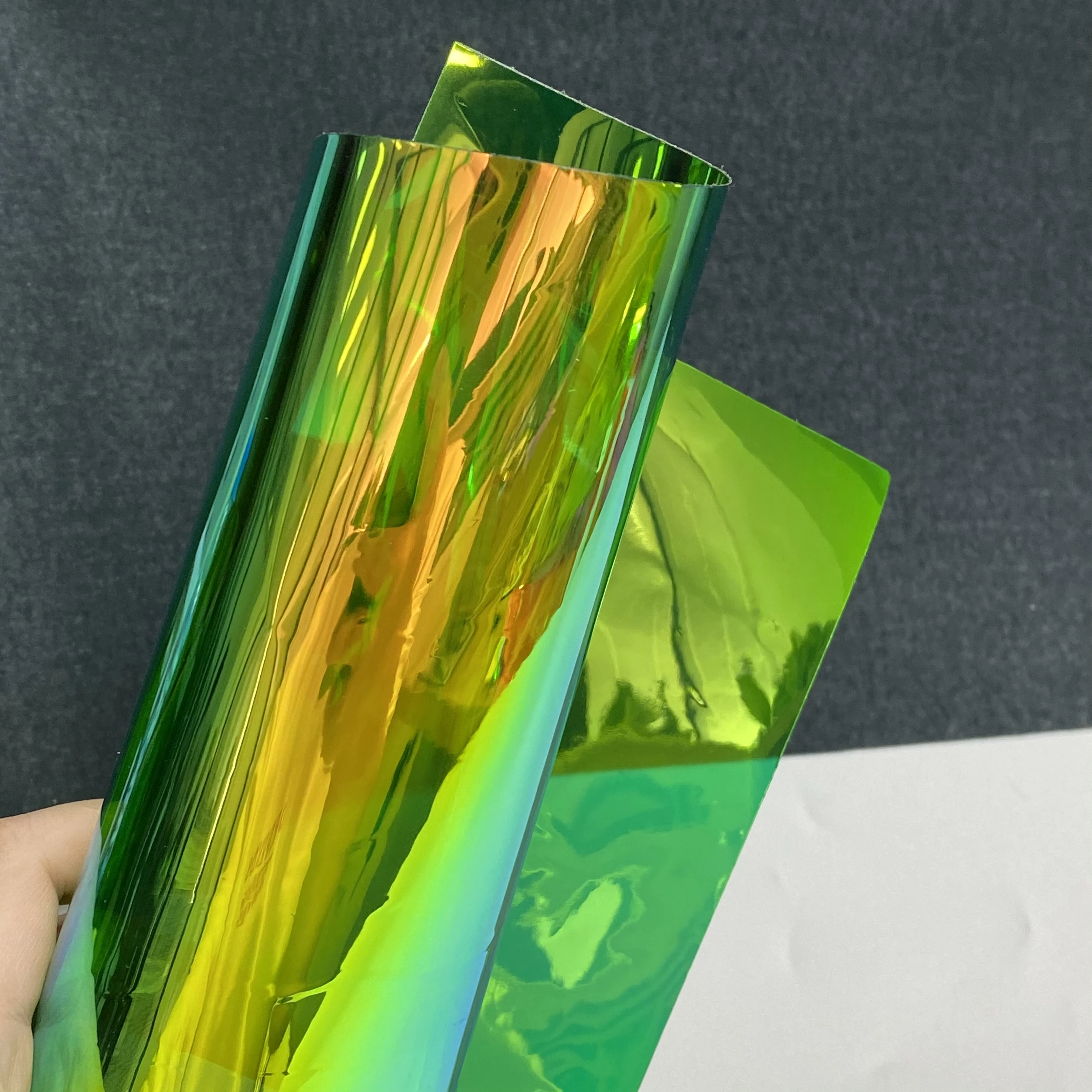 Holographic Plastic Rainbow Transparent PVC Iridescent Film Vinyl For Bow Crafting