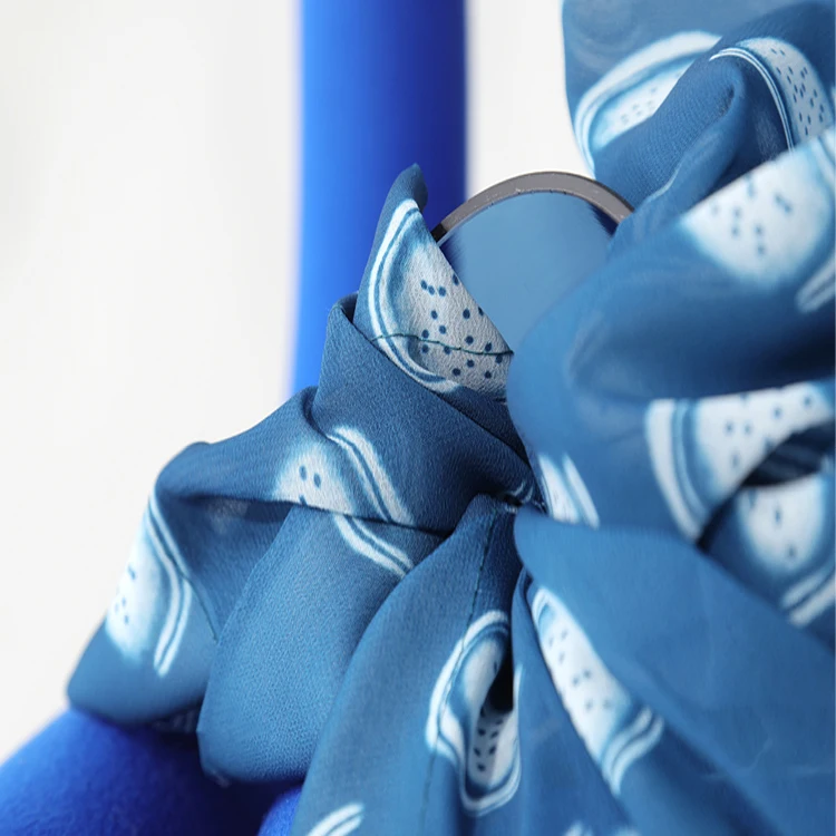 China Manufacture Luxury Home Window Decoration Watermelon Print Klein Blue Sheer Curtain