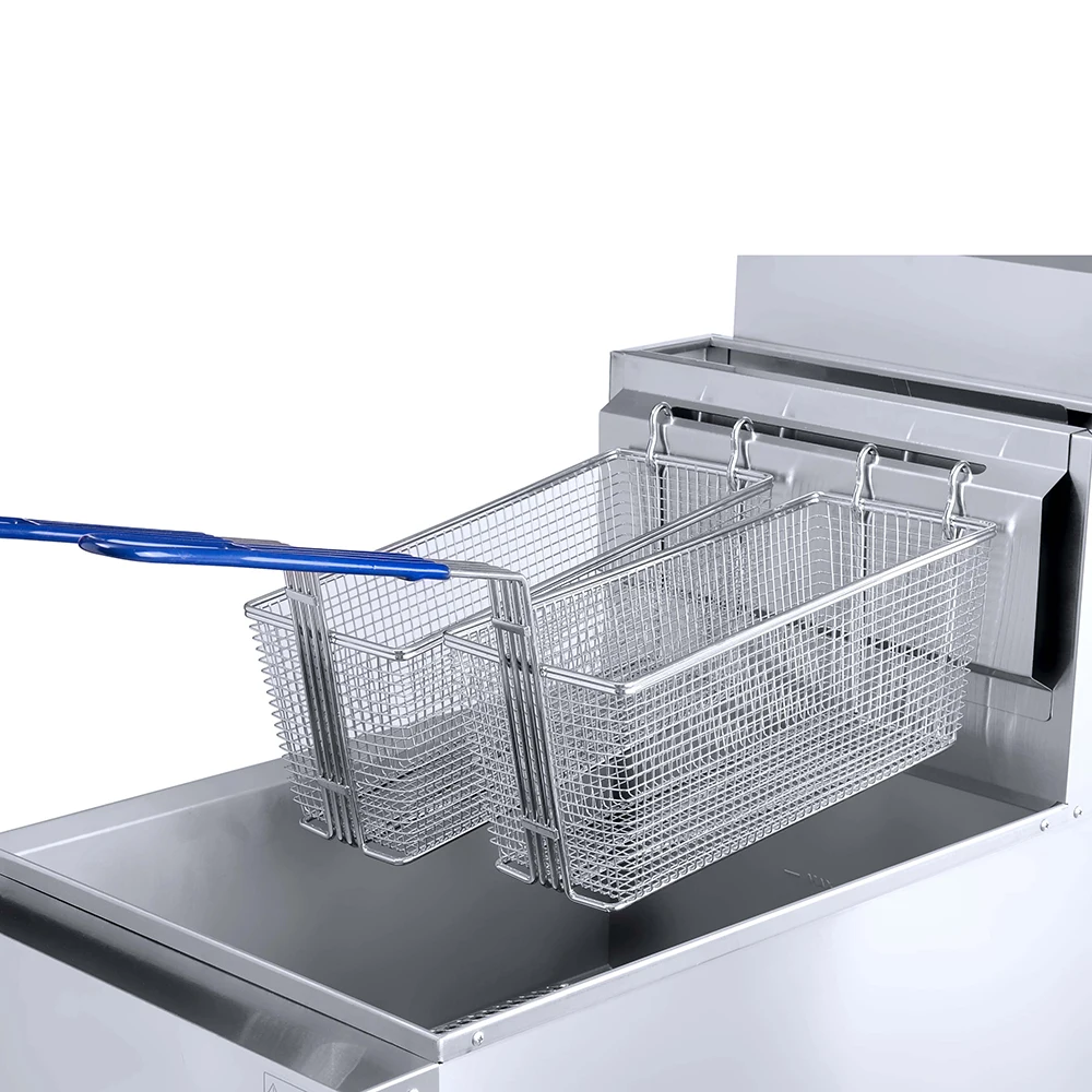 1-Tank 2-Basket Gas Fryer.,Industrial deep fryer,chicken fryer machine.