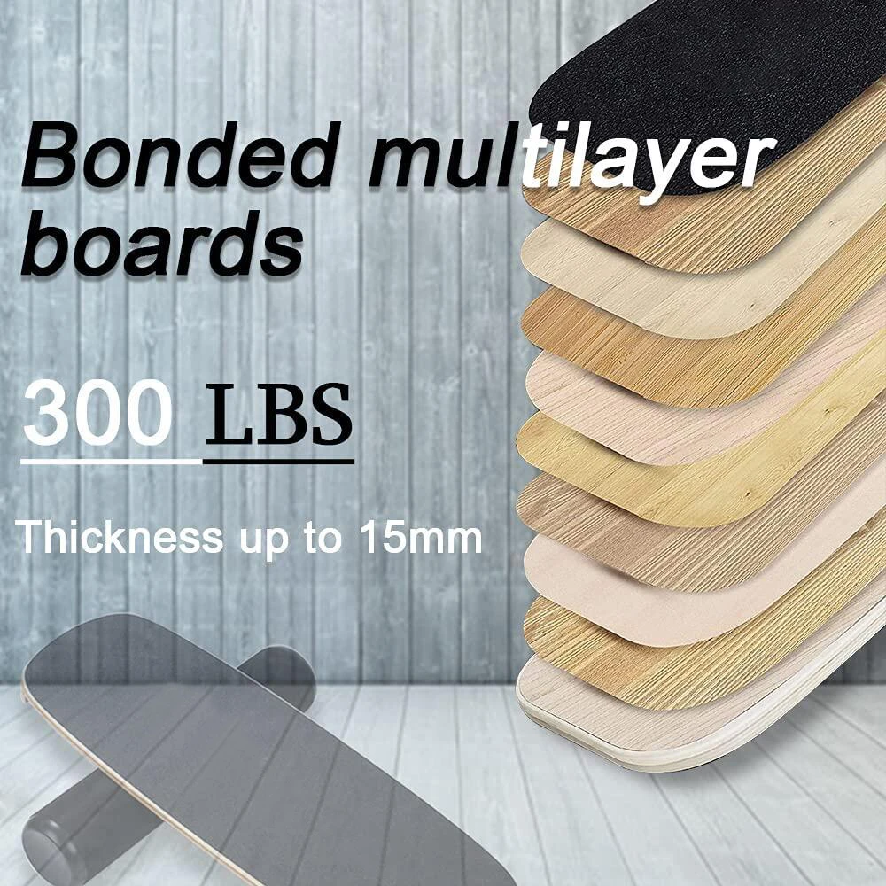 Hot Selling Custom Wooden Wobble Balance Board Stability Trainer Non Slip Surface Balance Board with Cork Roller